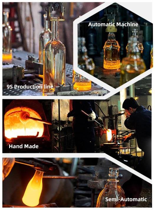 clear glass wine bottles