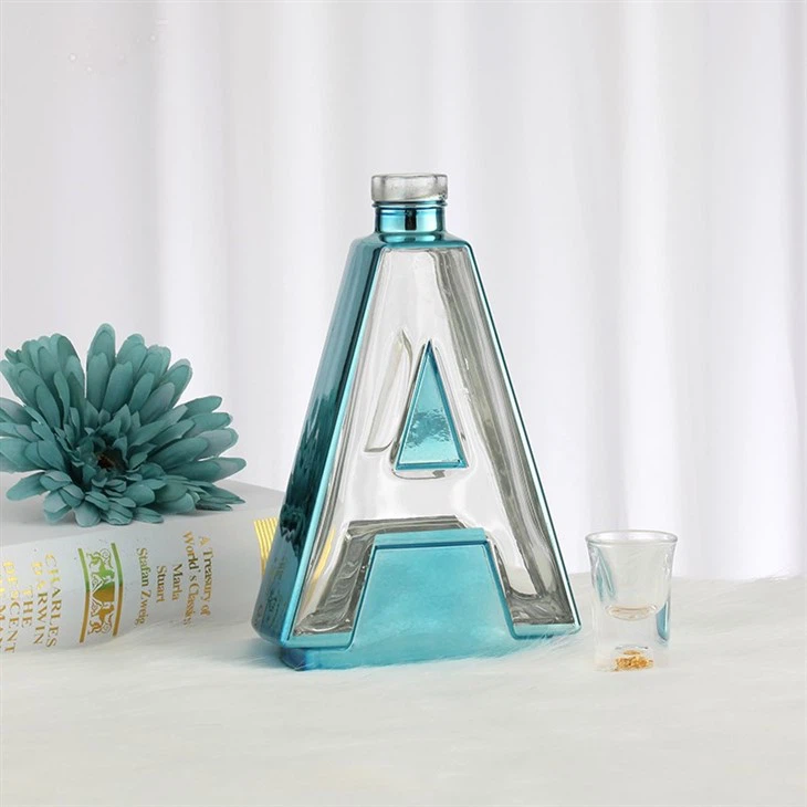 750ml Wholesale Glass Blue Liquor Bottles